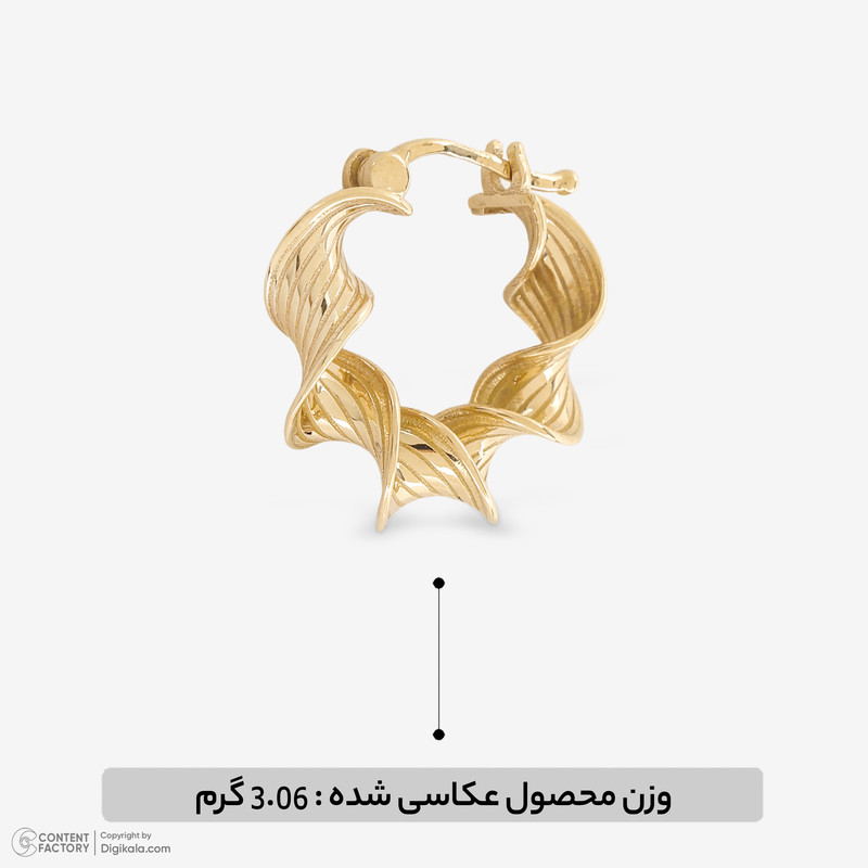 گوشواره کلیپسی طلا 18 عیار زنانه جواهری راز مدل E255-10 - 2