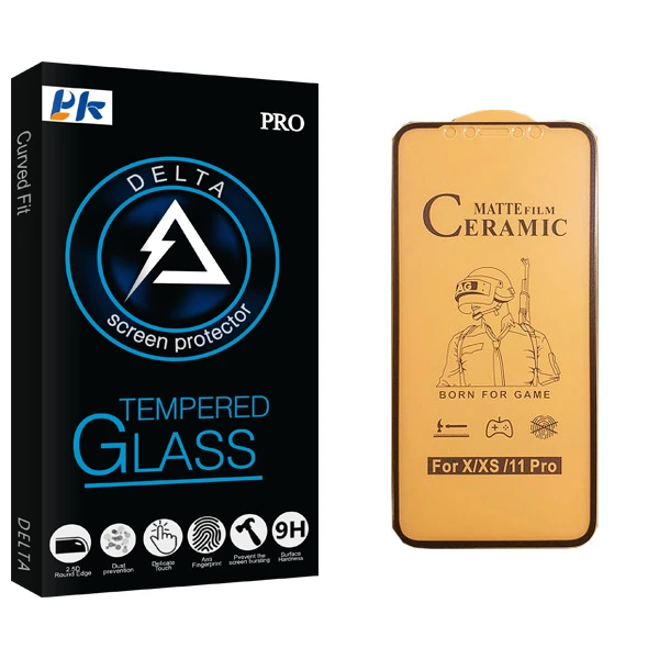 محافظ صفحه نمایش سرامیکی پی کی مدل Delta Glass مناسب برای گوشی موبایل اپل iPhone XS