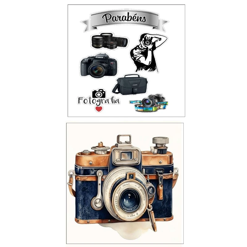 استیکر لپ تاپ و تبلت طرح عکاس و دوربین عکاسی کد 1609 بسته 2 عددی