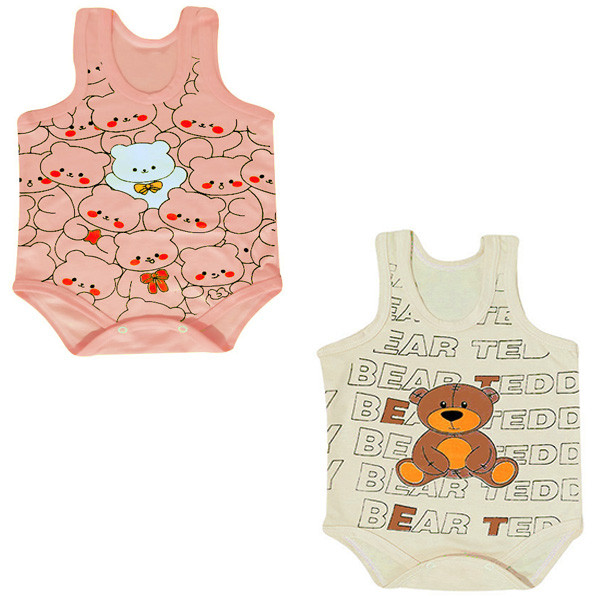 بادی نوزادی مدل تدی خوشحال کد P1C3 مجموعه 2 عددی