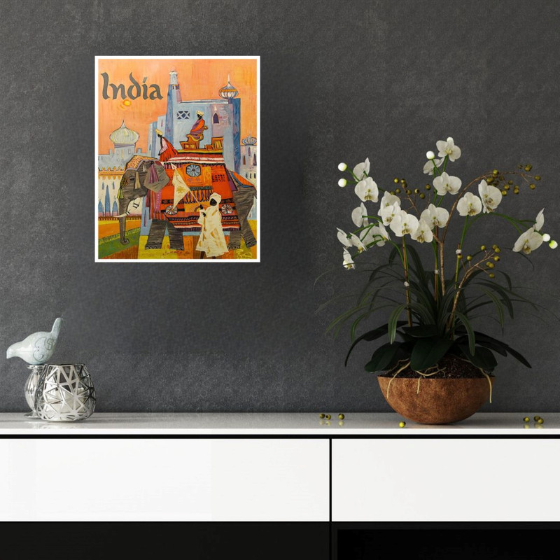 پوستر مدل  سفر  با طرح هنری فیل در هنر قدیمی  