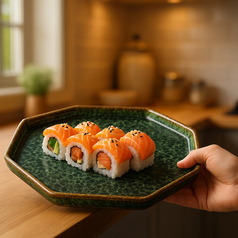 ظرف سرو سرامیکی بومی مدل ماربل