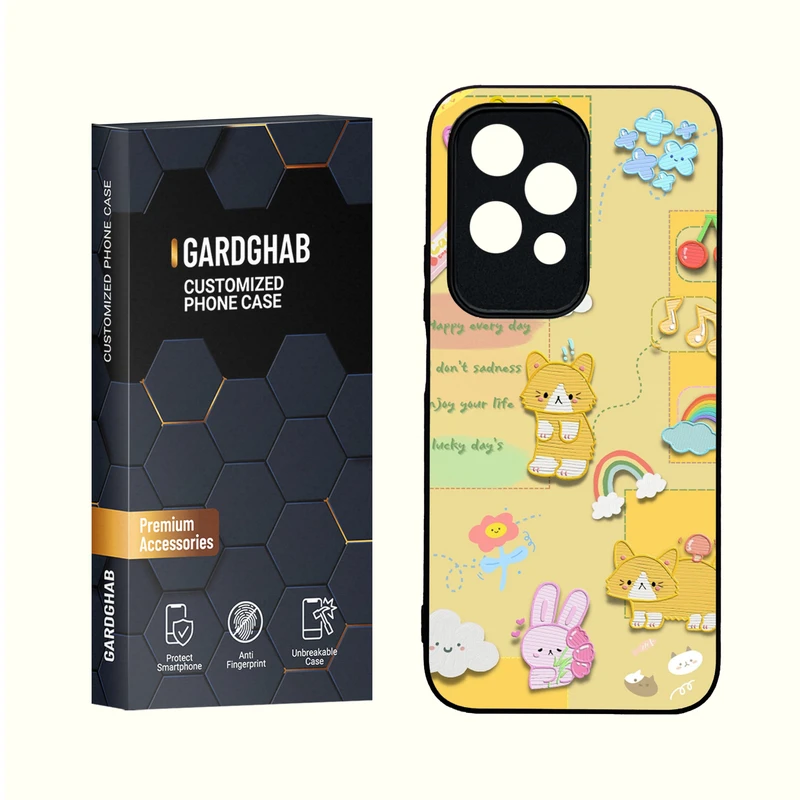 کاور گارد قاب مدل دور ژله ای  گلس فانتزی مناسب برای گوشی انر Honor 200Lite 5G