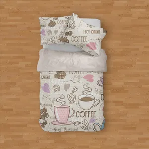 سرویس روتختی مدوپد طرح قهوه صبحانه مدل PAT00286 یک نفره 4 تکه