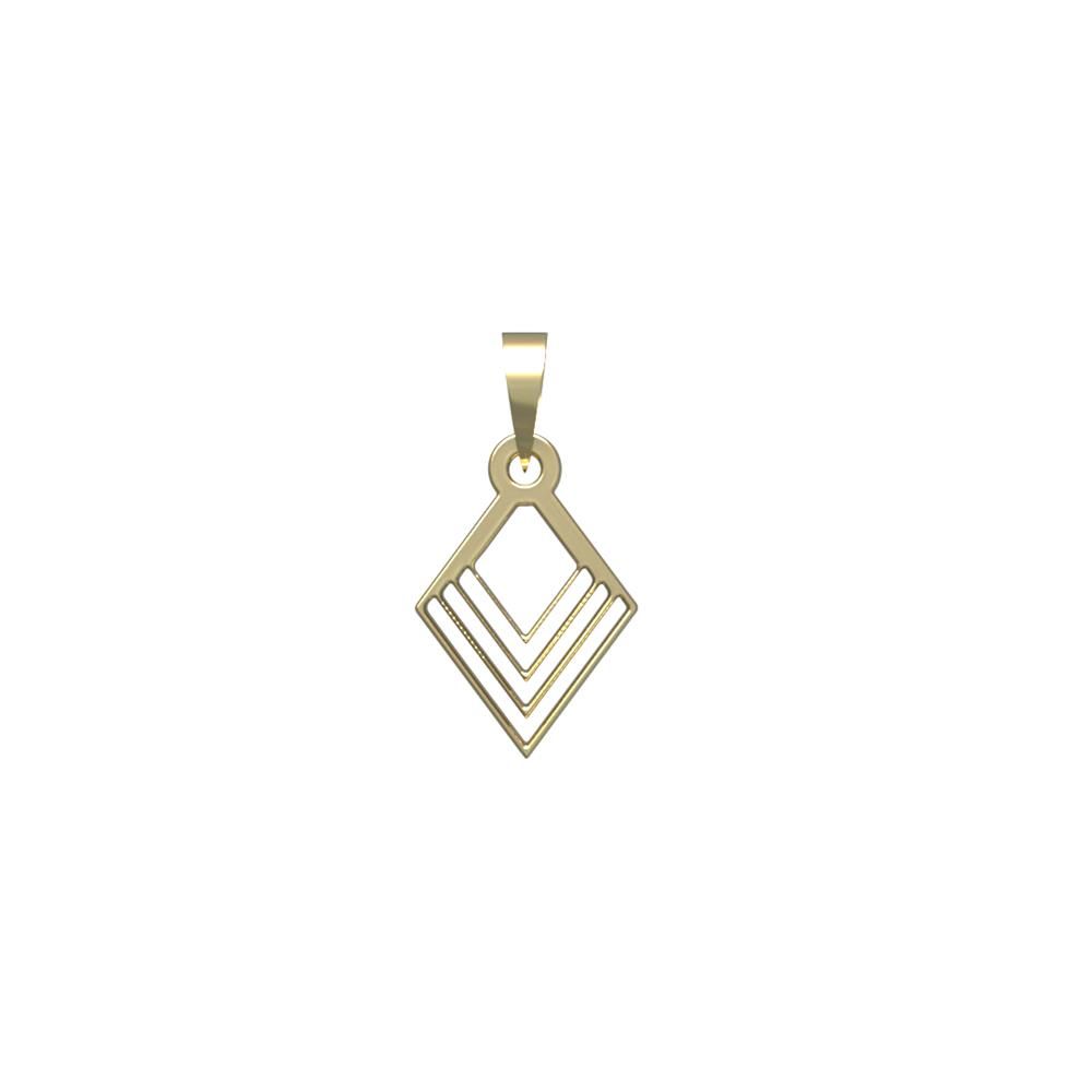 آویز گردنبند طلا 18 عیار زنانه مدوپد مدل لوزی کد PA1-10576 -  - 2