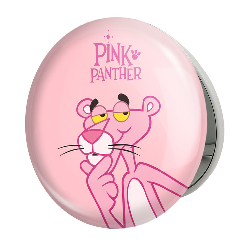 آینه جیبی خندالو طرح پلنگ صورتی Pink Panther مدل تاشو کد 1399 