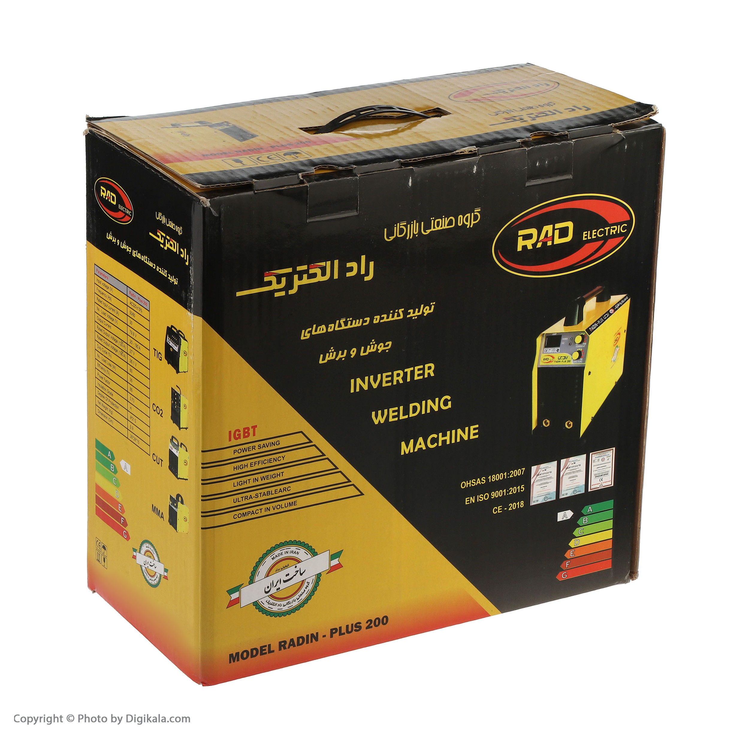 دستگاه جوش 190 آمپر رادالکتریک مدل رادین 200 پلاس