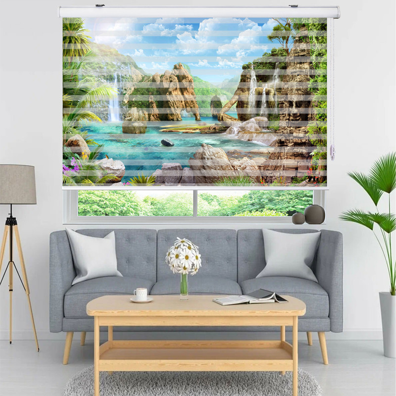  پرده زبرا زیو مدل L5081 سایز 150x280 سانتی متر