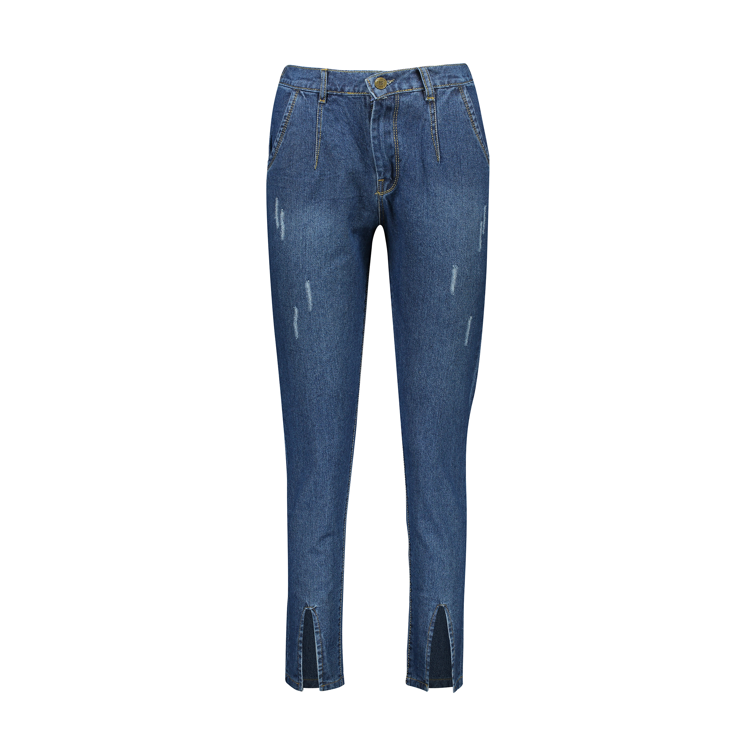 شلوار جین زنانه مدل مام استایل جلو چاکدار