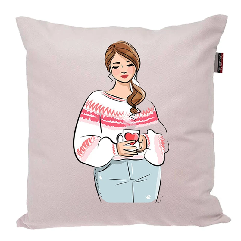 کوسن ناریکو مدل فانتزی طرح دختر کد 04850