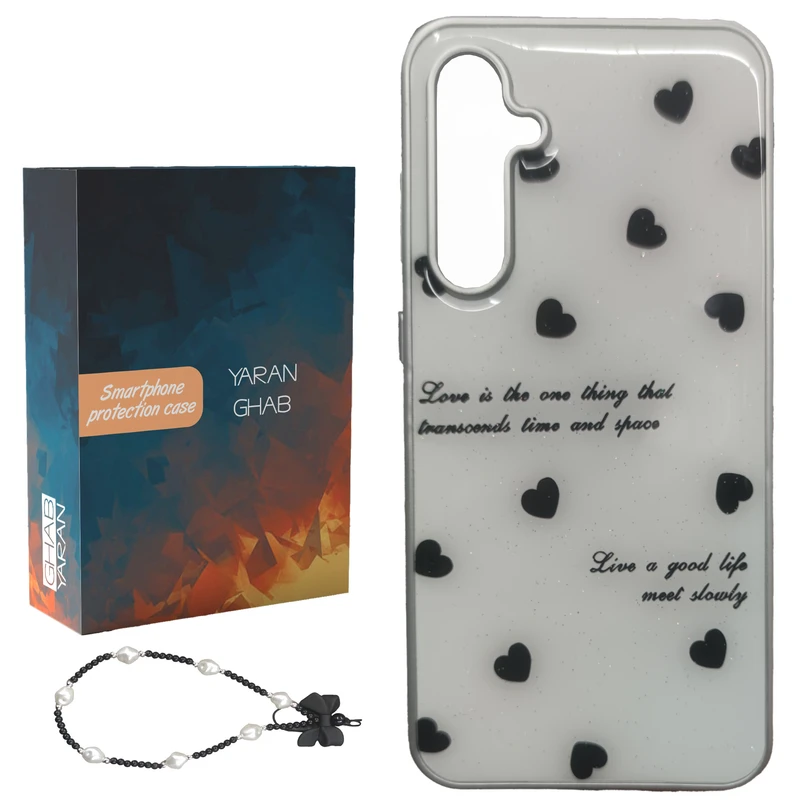کاور قاب یاران مدل قلب مناسب برای گوشی موبایل سامسونگ Galaxy S24 FE به همراه بنداویز