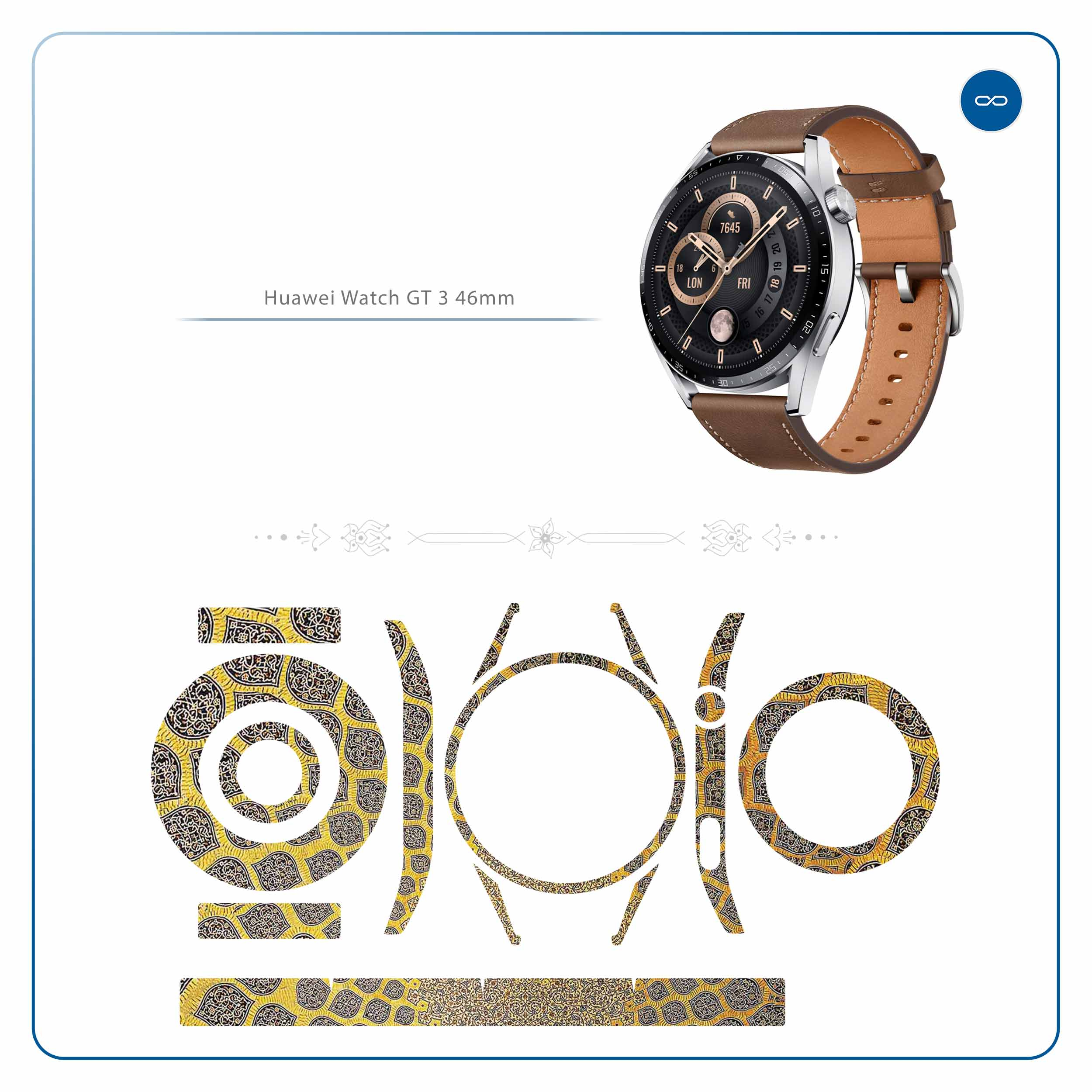 برچسب ماهوت طرح Iran-Tile2 مناسب برای ساعت هوشمند هوآوی Watch GT 3 46mm