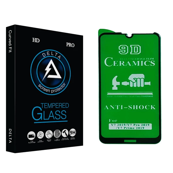محافظ صفحه نمایش 9D دلتا مدل HD مناسب برای گوشی موبایل هوآوی Y7 2019 / Y7 Pro 2019 / Y7 Prime 2019