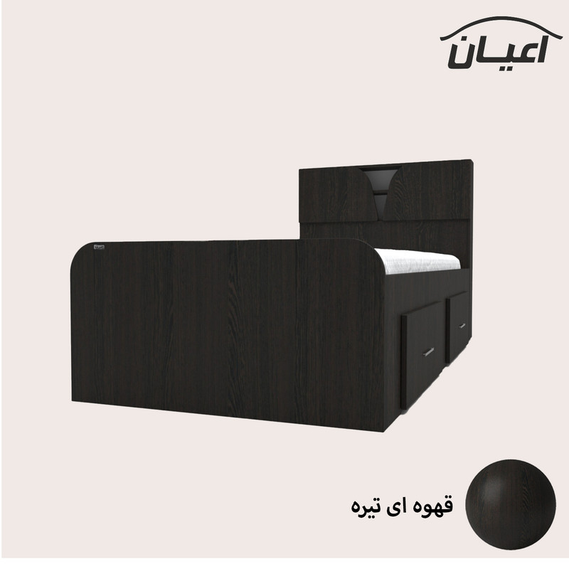 تخت خواب یکنفره اعیان مدل FH504 سایز 90x200 سانتی متر