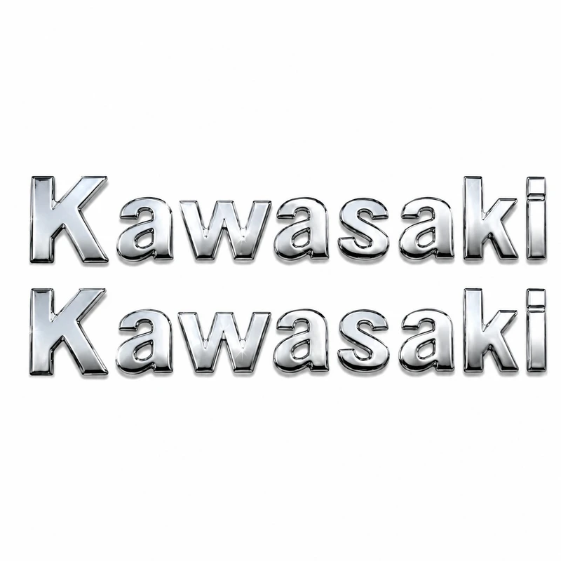 آرم بدنه و باک موتور سیکلت مدل آبکاری طرح KWASAKI کد A-184 بسته 2 عددی