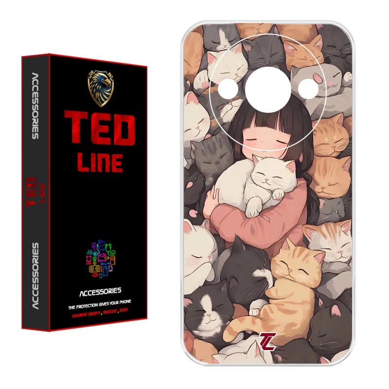 کاور تدلاین طرح گربه کد 1171 مناسب برای گوشی موبایل شیائومی Redmi A3