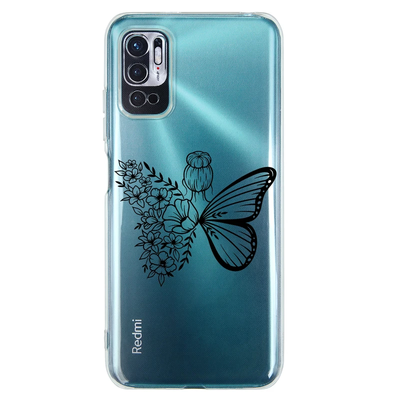 کاور مگافون طرح دختر پروانه ای مدل C53-B مناسب برای گوشی موبایل شیائومی Redmi Note 10 5G