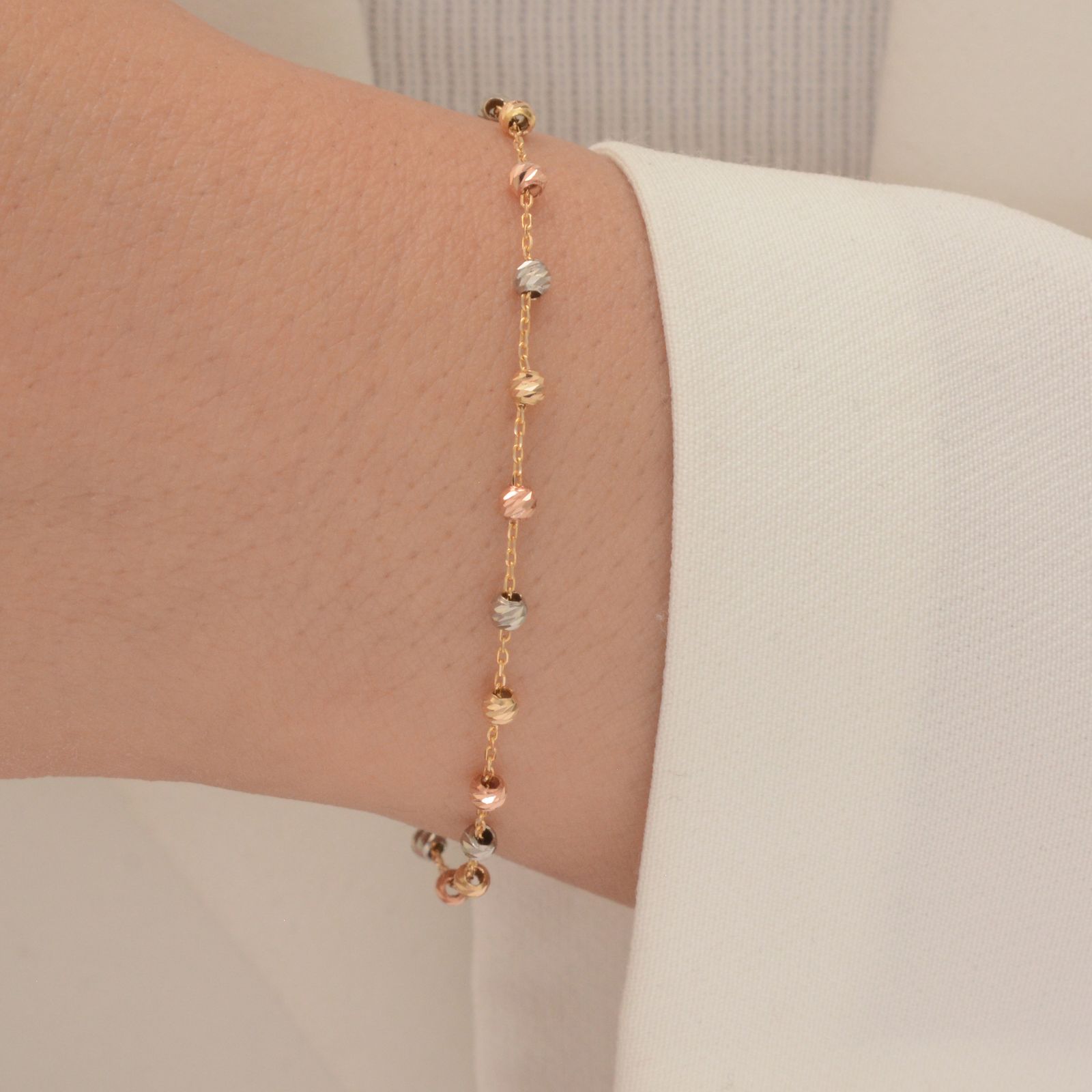 دستبند طلا 18 عیار زنانه طلای مستجابی مدل البرنادو کد 67 -  - 2