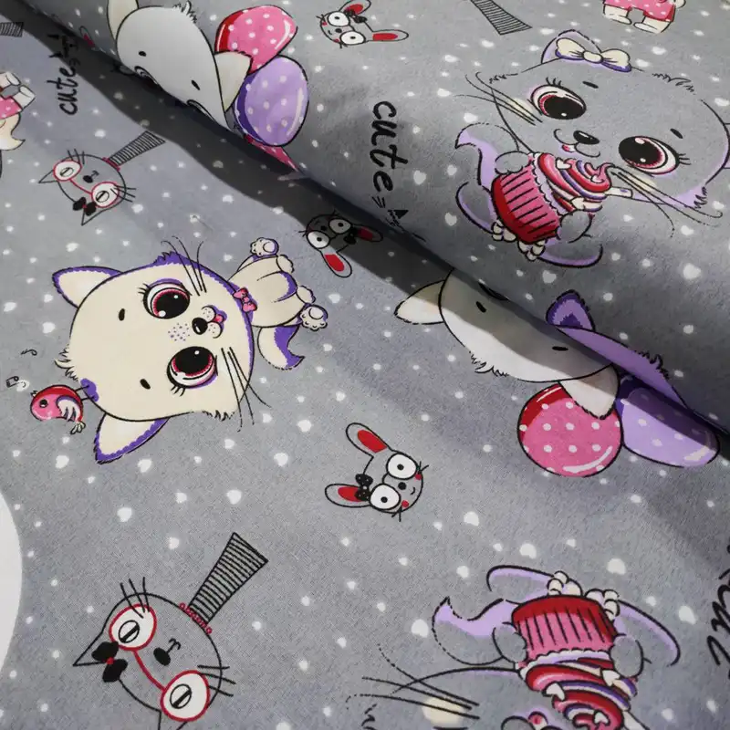 پارچه ملحفه مدل کودک طرح پیشی کد D