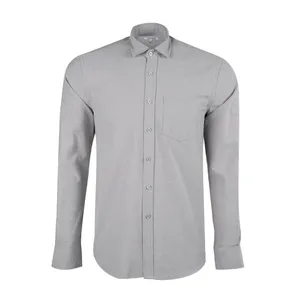 پیراهن آستین بلند مردانه جوتی جینز مدل ساده کد 303055 رنگ طوسی روشن