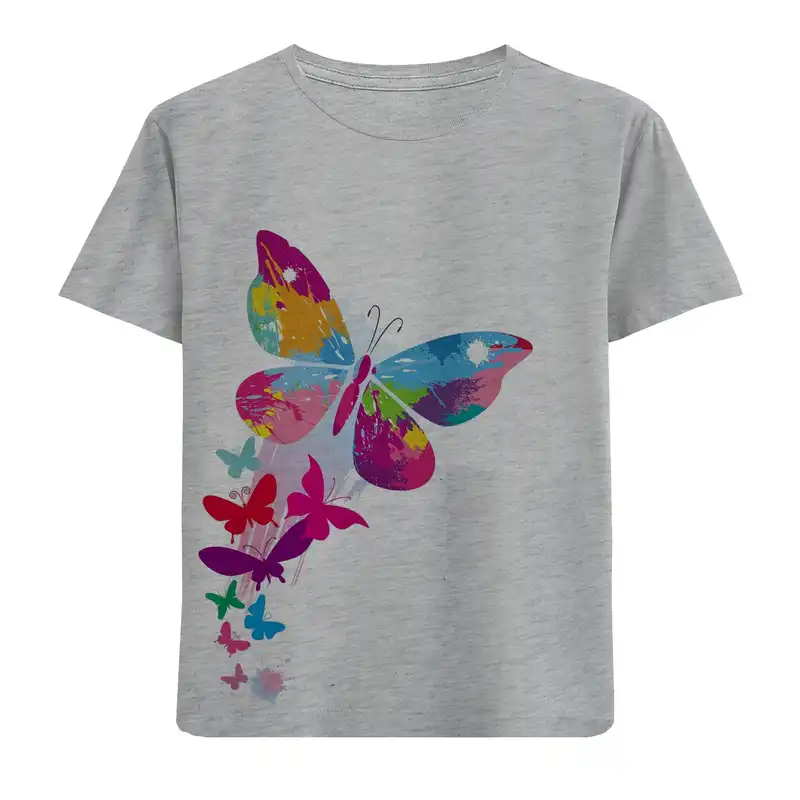 تی شرت دخترانه مدل پروانه F489