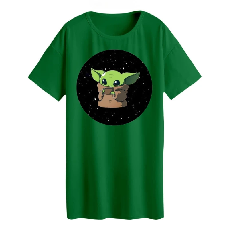 تی شرت لانگ زنانه مدل  بیبی یودا کد 7