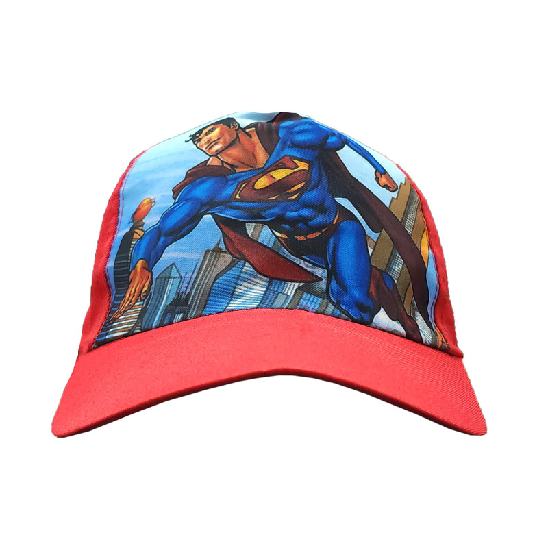 کلاه کپ پسرانه طرح سوپرمن رنگ قرمز