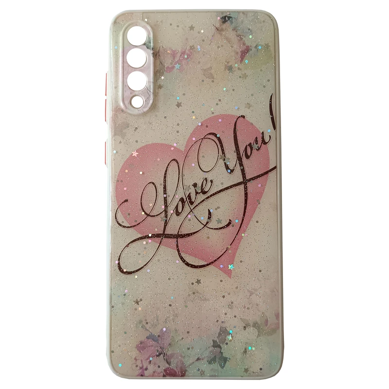 کاور مدل شاینی پشت شیشه ای کد 5-0 طرح LOVE مناسب برای گوشی موبایل سامسونگ Galaxy A70 / A70s