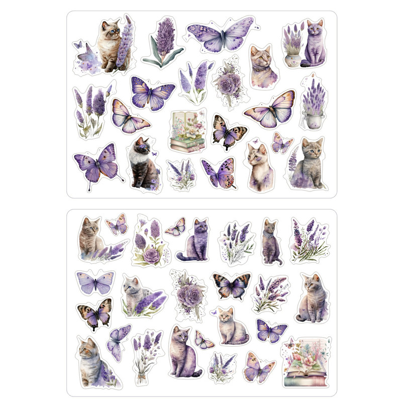 برچسب مدل Cats and Butterflies طرح بولت ژورنال و اسکرپ بوک کد 53 بسته 2 عددی