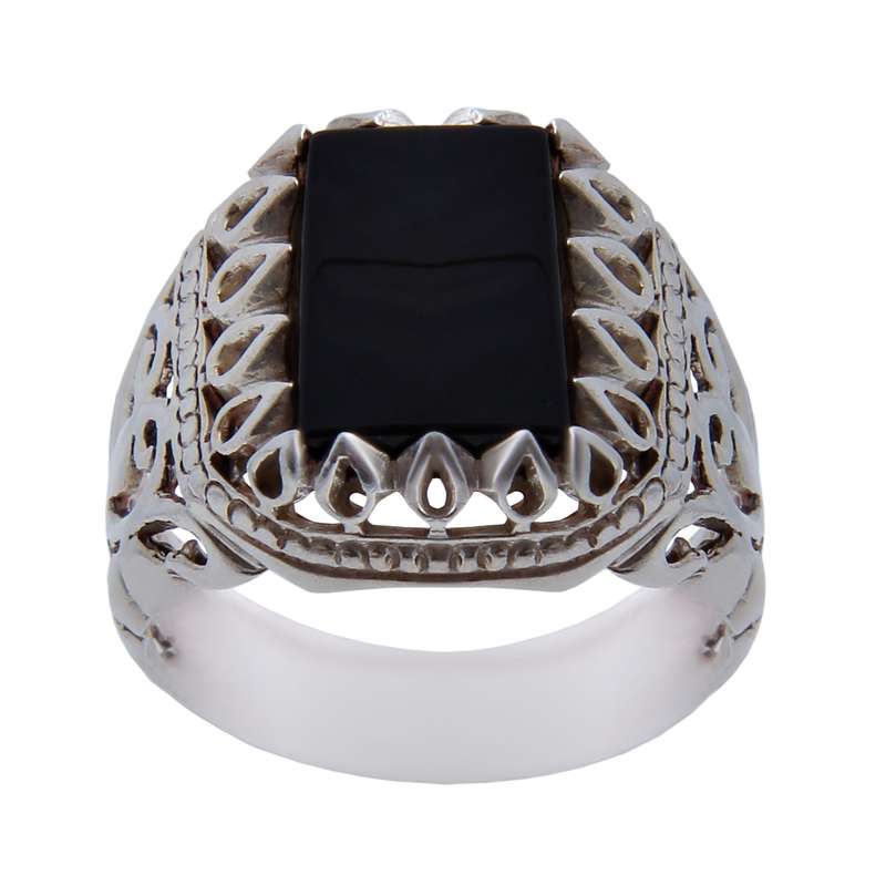 انگشتر نقره مردانه بازرگانی میلادی مدل عقیق کد AM_302