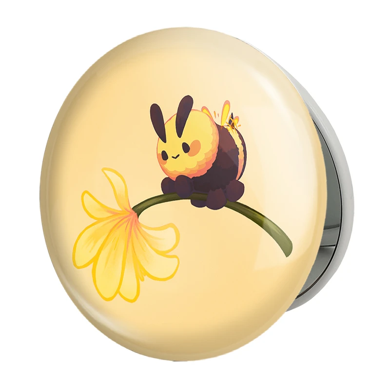 آینه جیبی خندالو طرح زنبور حیوانات بامزه مدل تاشو کد 21054 