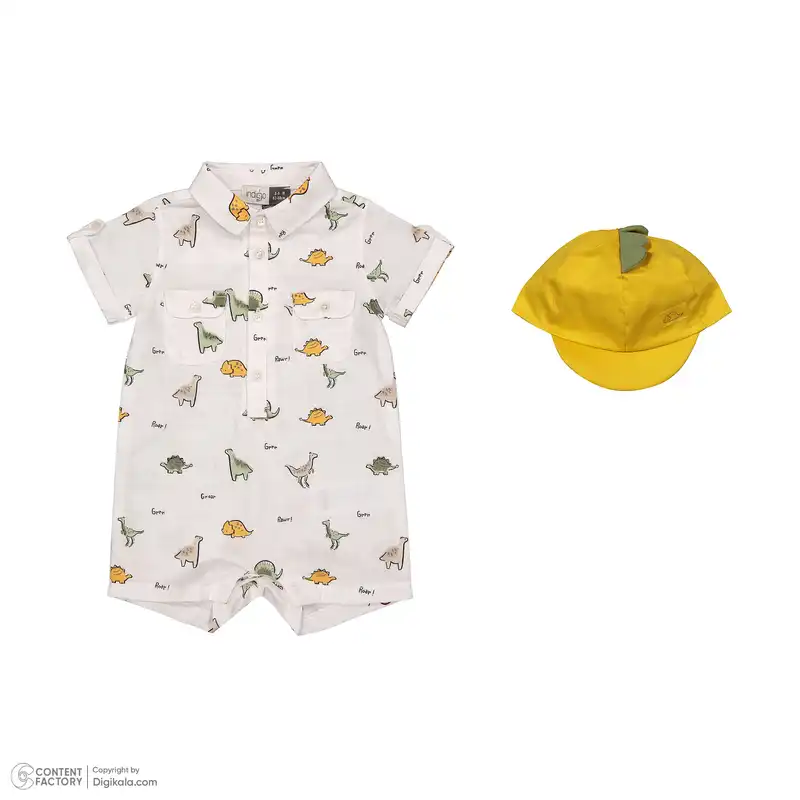 ست سرهمی و کلاه نوزادی پسرانه ایندیگو مدل 13250