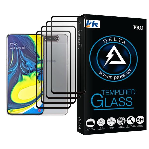 محافظ صفحه نمایش پی کی مدل Delta Glass MIX004 مناسب برای گوشی موبایل سامسونگ Galaxy A80 بسته چهار عددی