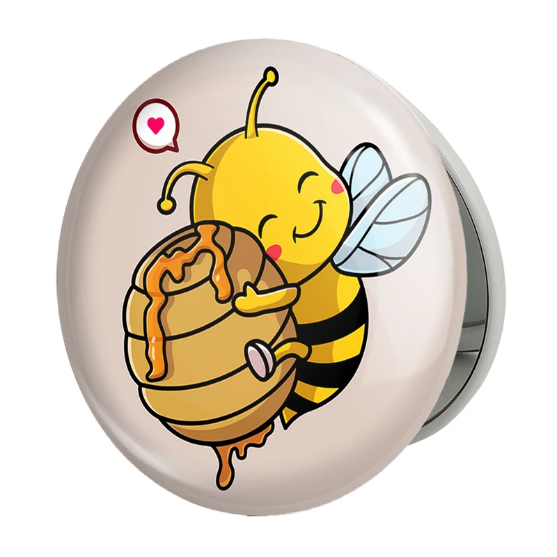 آینه جیبی خندالو طرح حیوانات بامزه زنبور مدل تاشو کد 29695