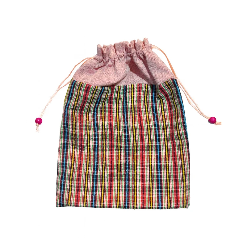 کیسه نان و سبزی مدل پارچه ای یزدی بنددار سایز 28*38 سانتی متر