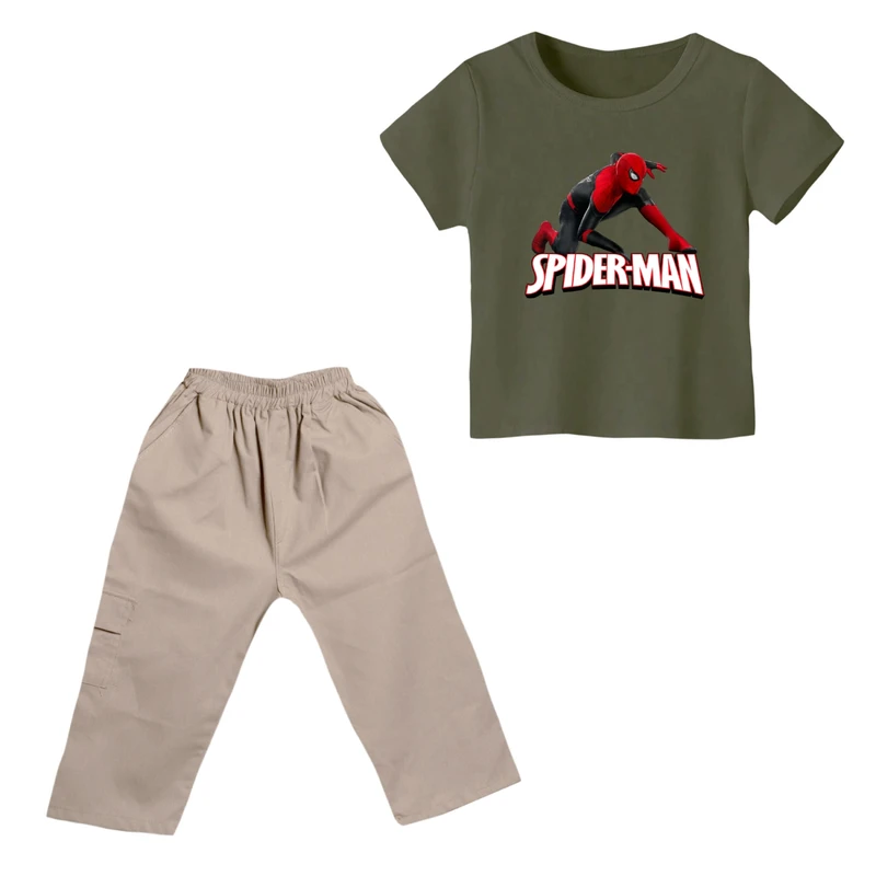 ست تی شرت و شلوارک پسرانه مدل مرد عنکبوتی کد 19