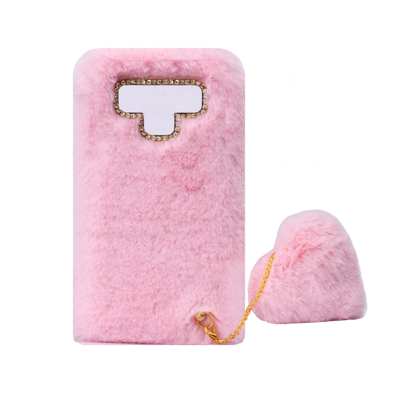 کاور طرح دخترانه مدل خزدار پشمالو مناسب برای گوشی موبایل سامسونگ Galaxy Note 9 به همراه آویز