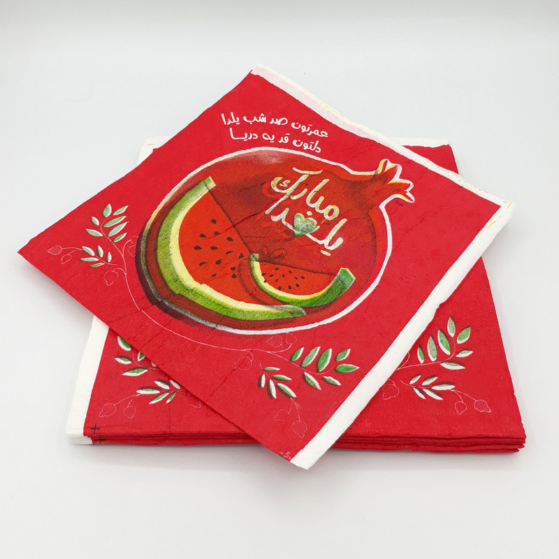 دستمال سفره مدل یلدا کد mk537  مجموعه 10 عددی