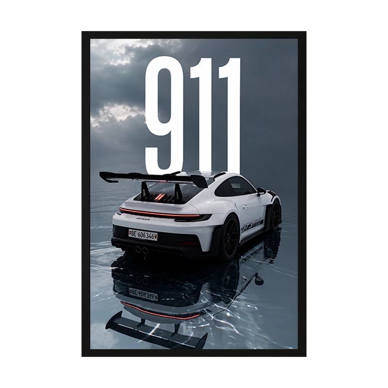 تابلو وین چیتا طرح پورشه مدل 911 فریم مشکی