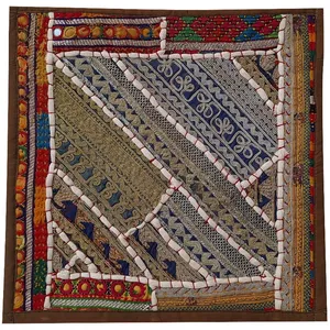 رومیزی سوزن دوزی مدل چهل تیکه عسلی کد KOH35