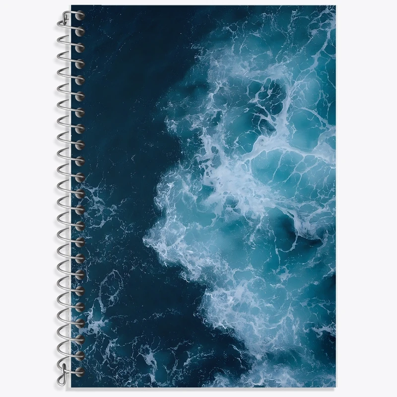 دفتر زبان 50 برگ خندالو مدل دو خط طرح موج دریا کد F1379