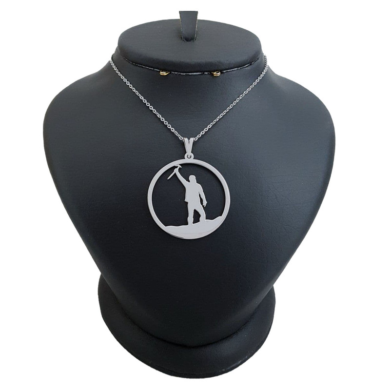 گردنبند نقره مردانه ترمه ۱ طرح کوهنورد کد mas 00607