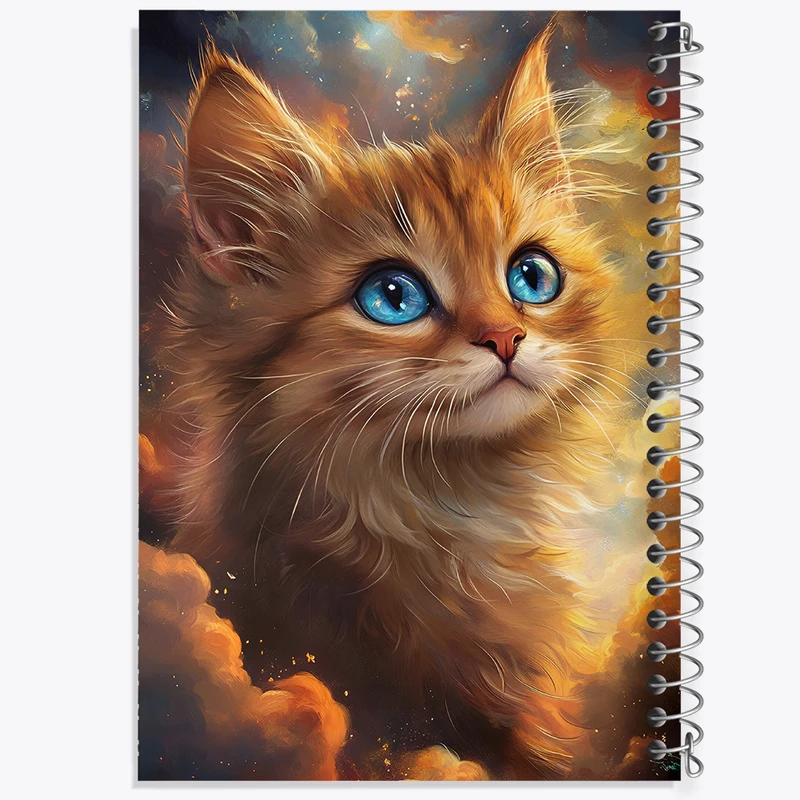 دفتر ژورنال نویسی 50 برگ خندالو مدل نقطه ای طرح گربه بامزه کد F5539