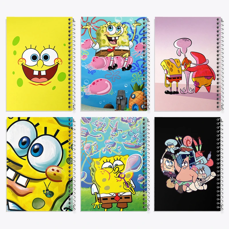دفتر مشق 100 برگ خندالو طرح باب اسفنجی و پاتریک کد 912 مجموعه 6 عددی