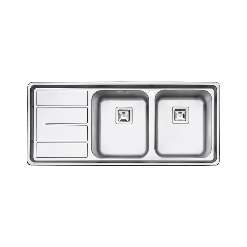 سینک ظرفشویی استیل توکار دو لگنه پرنیان استیل مدل PS 1226