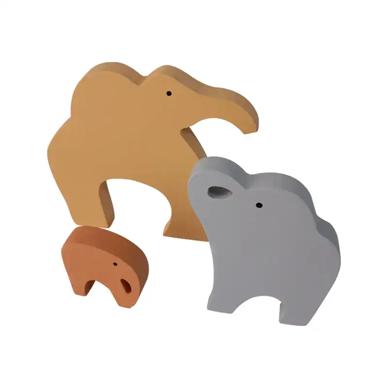 اسباب بازی چوبی طرح پازل فیل خانواده مدل MKT03-E