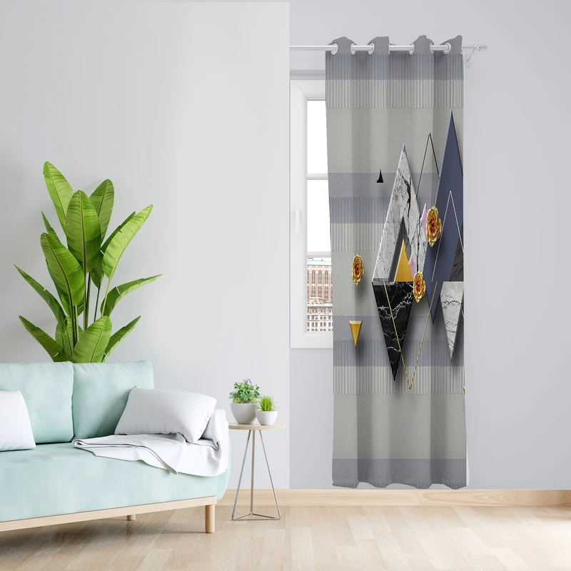 پرده طرح لوزی مدل مخمل پانچی کد 2438 z سایز 140x200 سانتی متر