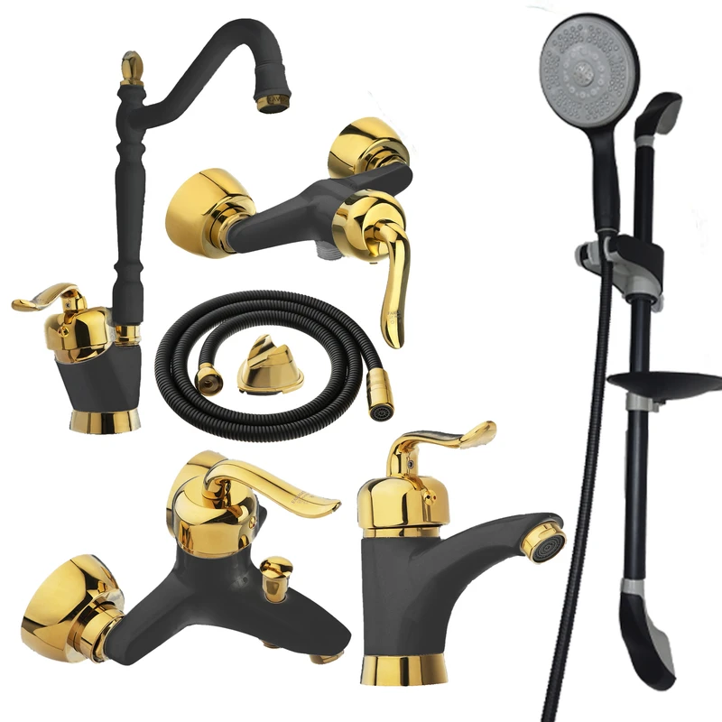 ست شیرالات شیر آلات بهداشتی و ساختمانی توفیق مدل قجری مجموعه 6 عددی