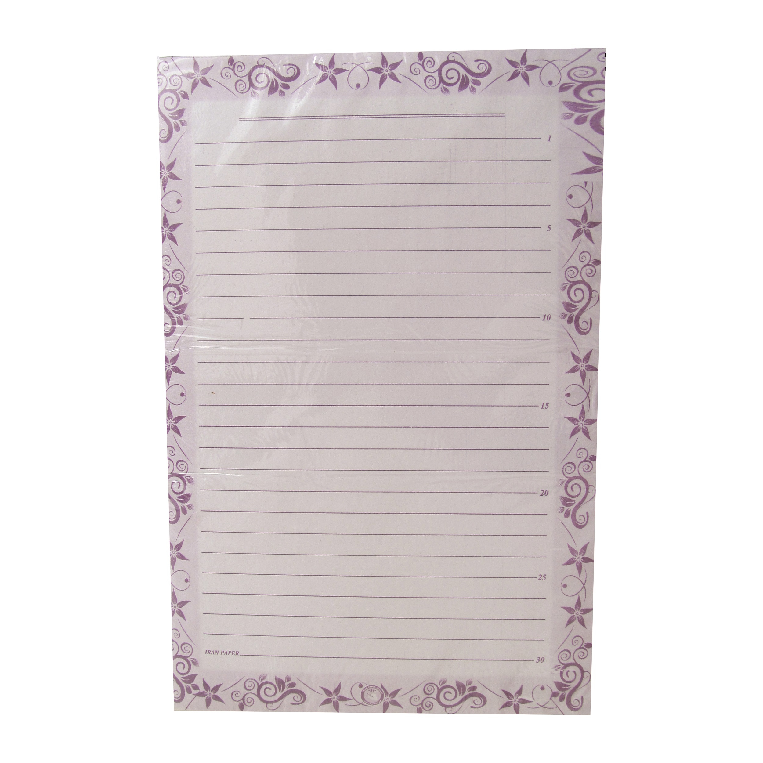 کاغذ A4 مدل خط دار ایران پیپر کد 222 بسته 2500 عددی
