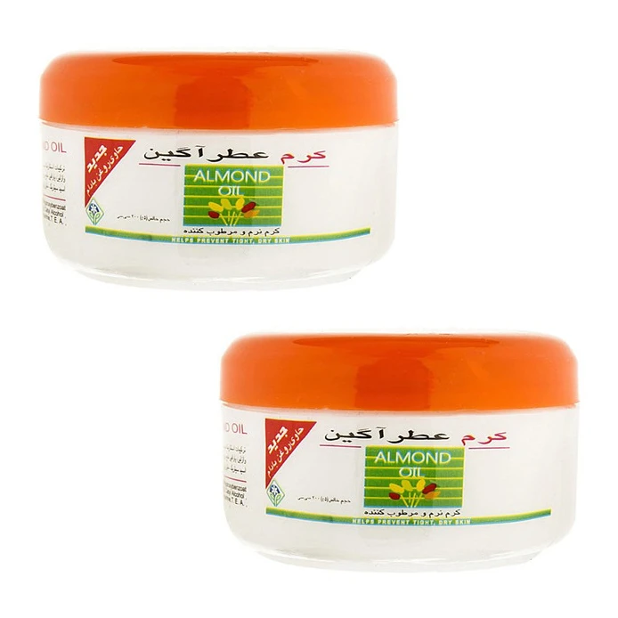 کرم مرطوب کننده عطرآگین مدل بادام حجم 200 میلی لیتر مجموعه 2 عددی